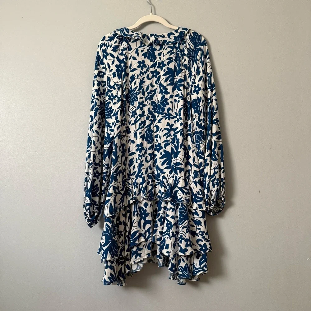 Free People Rebecca Floral Print Ruffled Dress